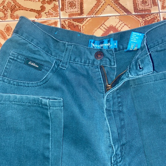 Beautiful vintage emerald green straight leg high rise weekend edition jeans - Picture 2 of 3